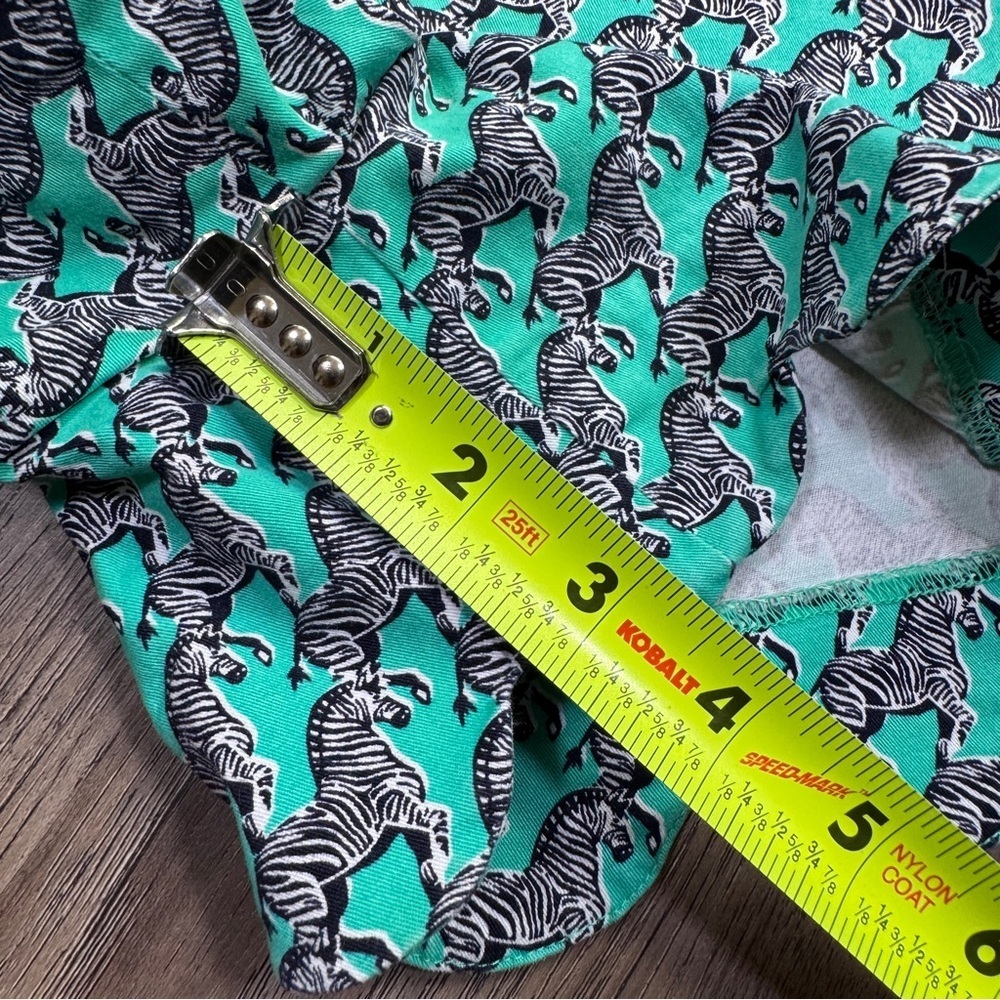 Crown & Ivy Teal Zebra Print High Shorts - Size 2 - Picture 5 of 13